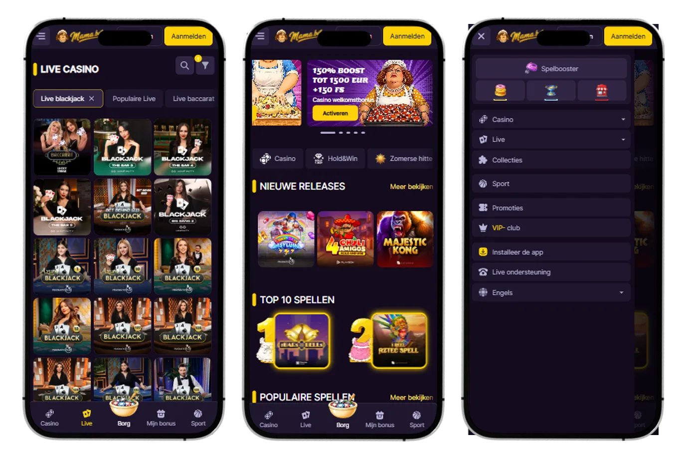 MamaBet Casino Mobiel gebruik